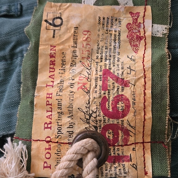 POLO Sportsman Military Green Distress 1967 Patchwork Cargo Jeans NWT - Picture 16 of 16